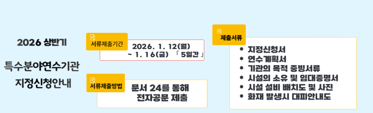2026특수분야연수기관 지정신청안내